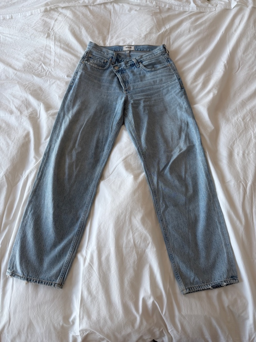 Agolde Criss-Cross Light Wash Jeans